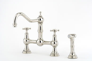 An image of Perrin & Rowe Provence 4755 (Crosshead Handles and Handrinse) Kitchen Tap