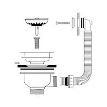 An image of Caple Square Overflow Waste Kit Strainer Waste