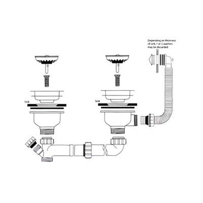 An image of Caple Waste And Bowl Connection Kit 22 Strainer Waste