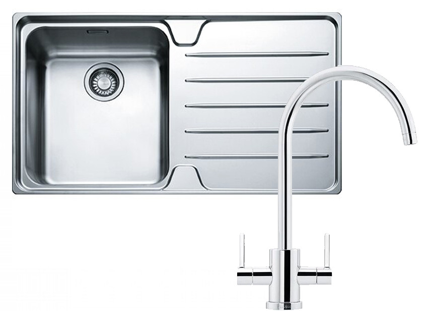 An image of Franke Laser LSX611 Kitchen Sink with Krios J Tap Pack