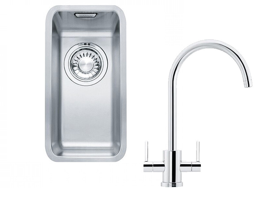 An image of Franke Kubus KBX110 16 Kitchen Sink with Krios J Tap Pack