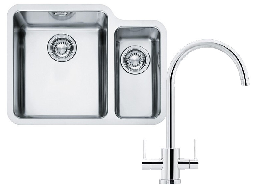 An image of Franke Kubus KBX160 34-16 Kitchen Sink with Krios J Tap Pack