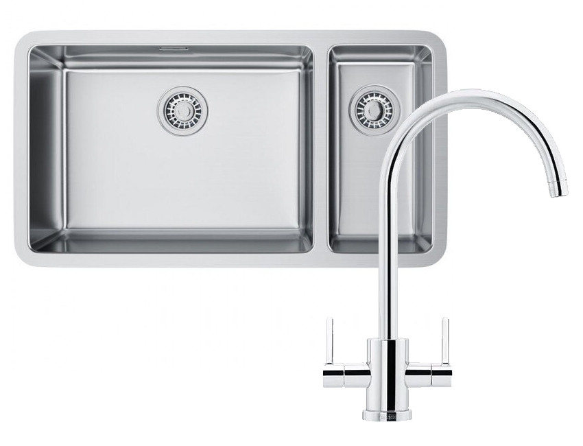 An image of Franke Kubus KBX160 55-20 Kitchen Sink with Krios J Tap Pack
