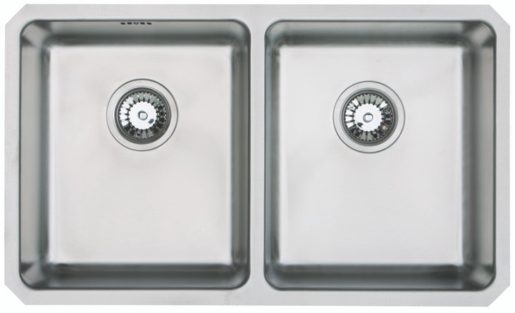 An image of Brass & Traditional Penzance Stainless Steel Double Bowl Undermount Sink