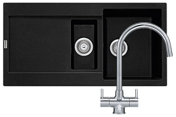 An image of Franke Maris MRG651 Single + Half Bowl Sink & Athena Kitchen Tap Package