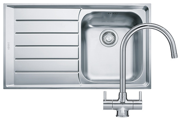 An image of Franke Neptune NEX211 Single Bowl Sink & Athena Kitchen Tap Package