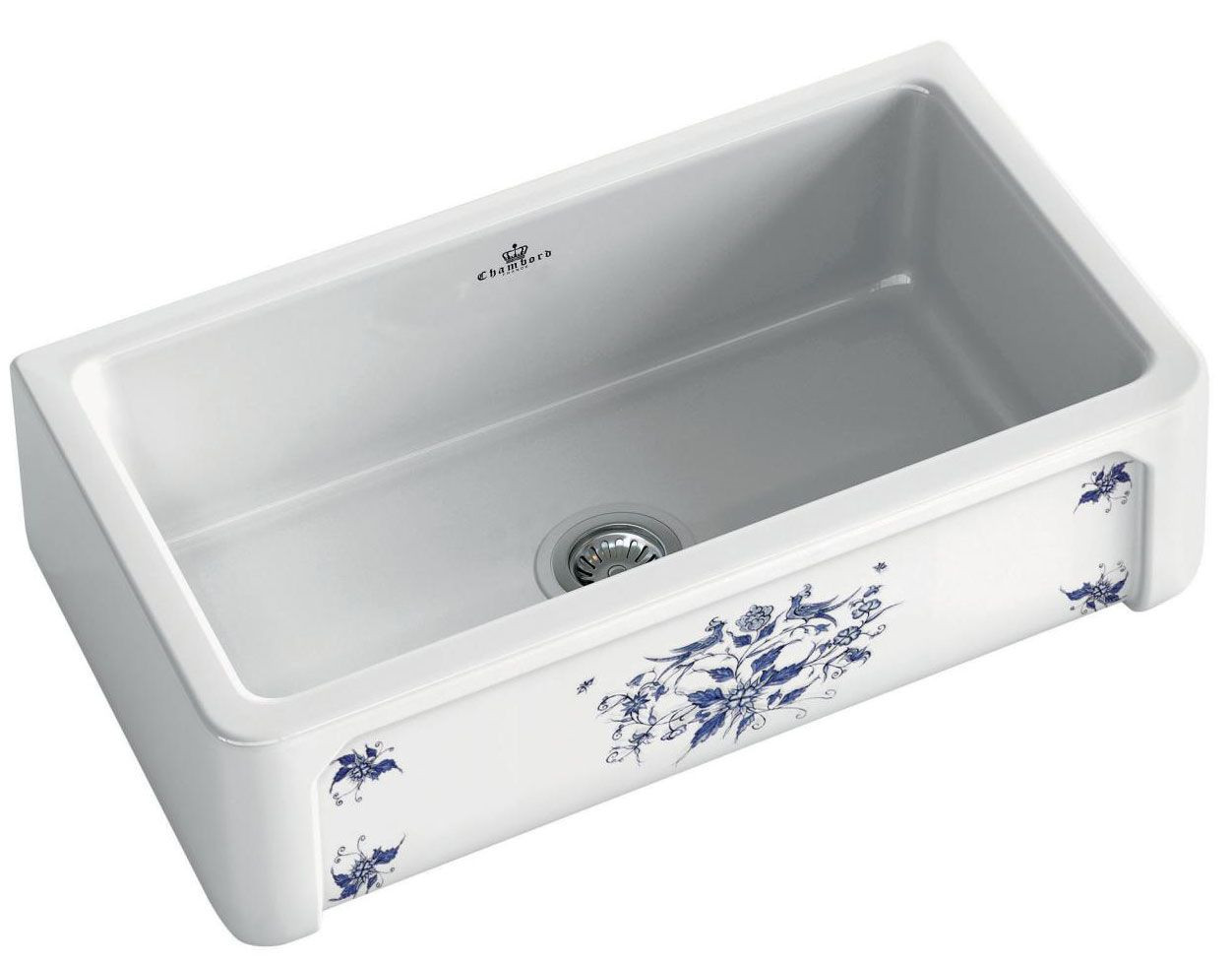 An image of Chambord Henri II Moustiers Decorated Ceramic Kitchen Sink