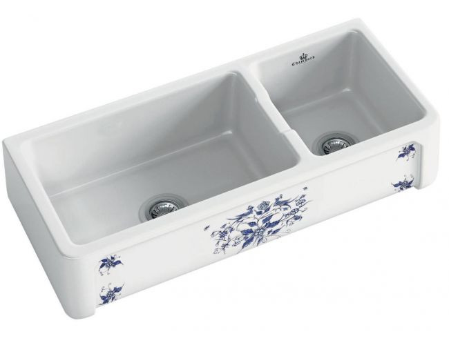 An image of Chambord Henri III Moustiers Decorated Ceramic Kitchen Sink