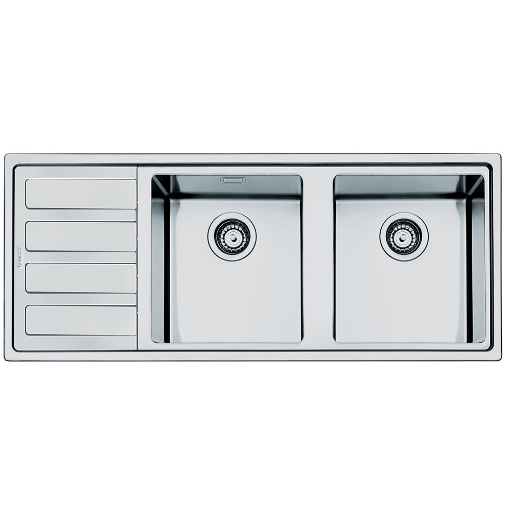 An image of Smeg LD116 Mira Double Bowl Kitchen Sink With Drainer
