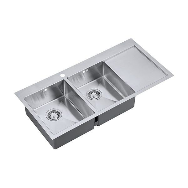 An image of 1810 Zenduo15 34/34 I-F BBL Double Bowl with Drainer Kitchen Sink
