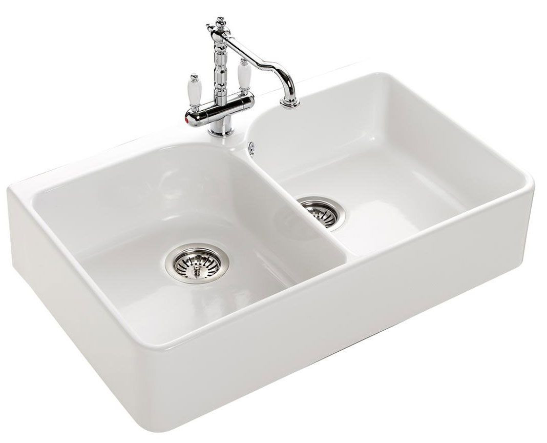 An image of Chambord Clotaire II Le Grand White Ceramic Kitchen Sink