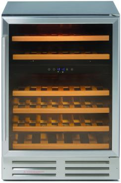 An image of Stainless Steel/Black 600SSWC 60cm Dual Zone Wine Cooler