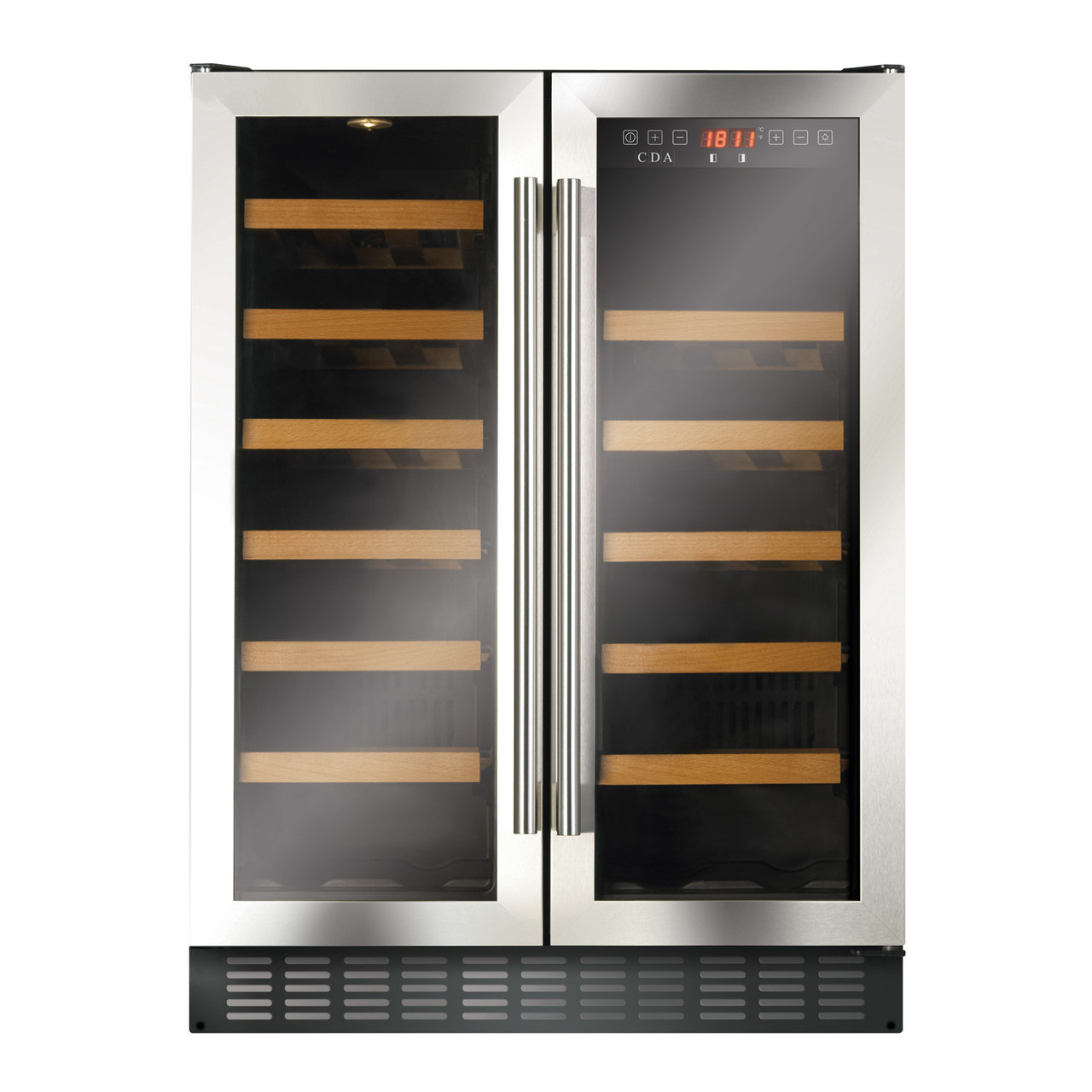 An image of Stainless Steel/Black Double Door 60cm Matrix Wine Cooler