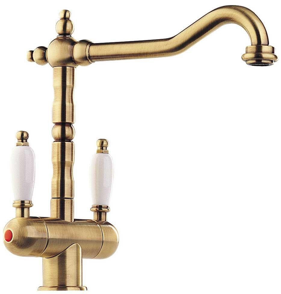 An image of Retro Twin Lever Tap Old Bronze
