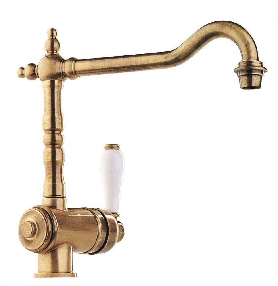 An image of Retro Single Lever Tap With Swivel Spout Old Bronze