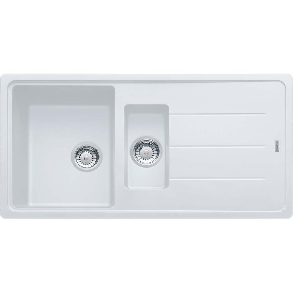 An image of Franke Basis BFG651 Fragranite Polar White Kitchen Sink