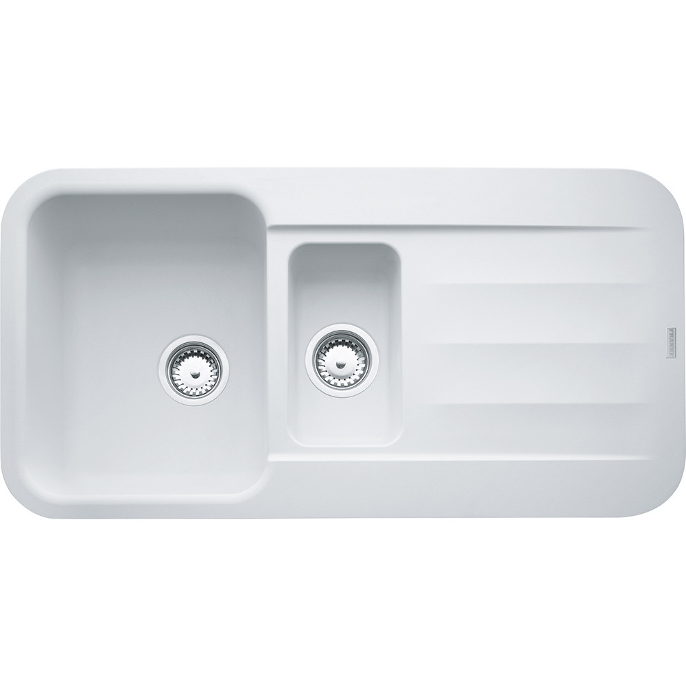 An image of Franke Pebel PBG651 Fragranite Polar White Kitchen Sink