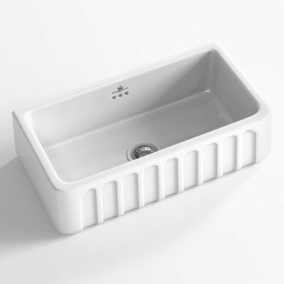 An image of Chambord Louis II White Ceramic Kitchen Sink